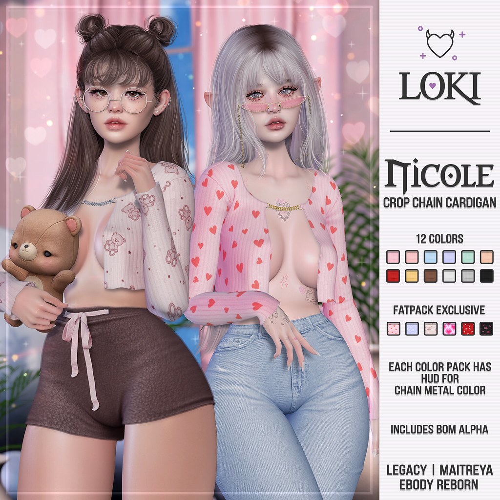 Loki • Nicole Crop Chain Cardigan • Cupid's Fault | February '22