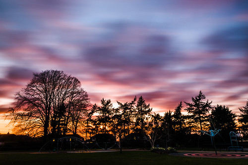 Sunset in the Park by Gerry Lynch/林奇格里, Another amazing looking sunset out my office window tonight, but I was busy enough with work that I