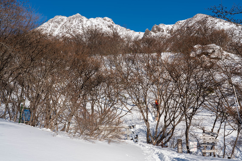冬の那須岳登山口