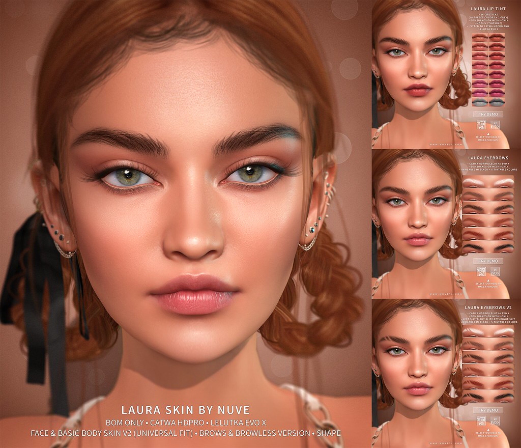 Laura Skin/Eyebrows/Lip tint – Catwa HDPRO/Lelutka Evo X