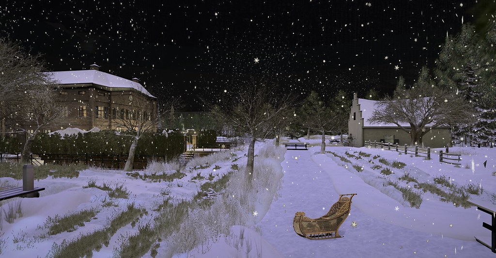 Forgotten sleigh in the night, Dutch estate