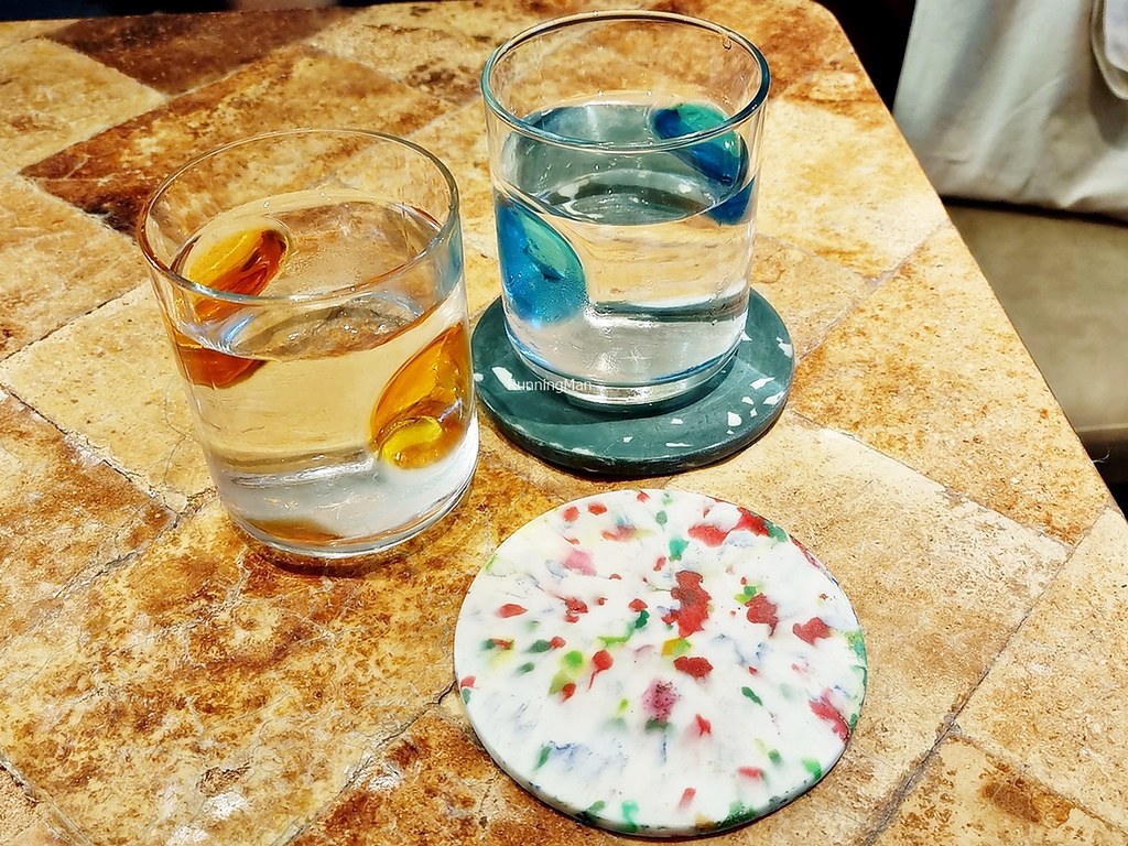 Recycled Coasters & Water Glasses