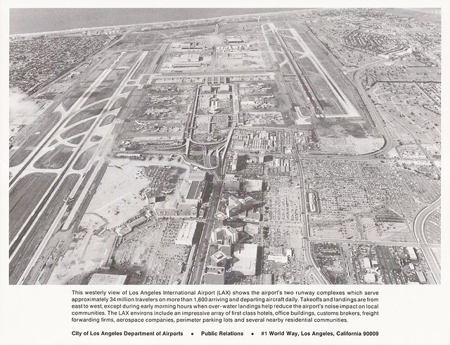 Los Angeles International Airport (LAX) aerial view - circa 1984