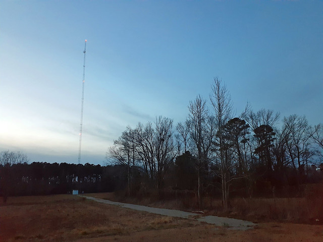 Radio Tower At Dusk.