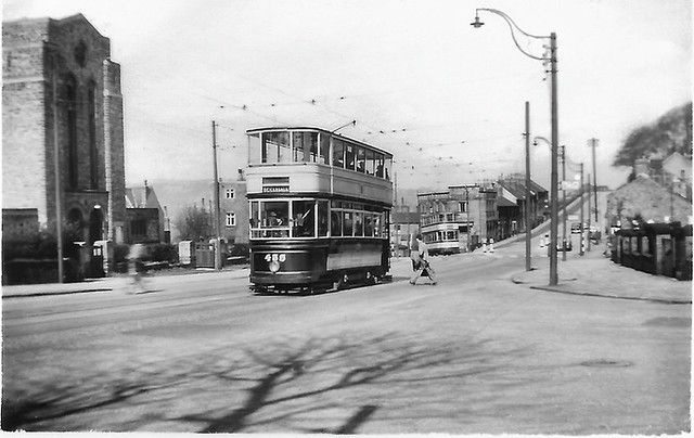 Sheffield tram No. 435 @ Banner Cross - Apr 1953