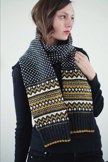 Le Massif Scarf by Dianna Walla from The Chalet Collection for Espace Tricot is available as a free Ravelry download.