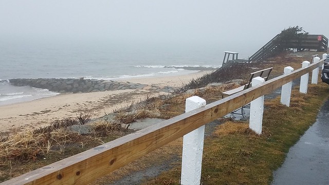 Sea Street Beach in a cold, wet winter storm...