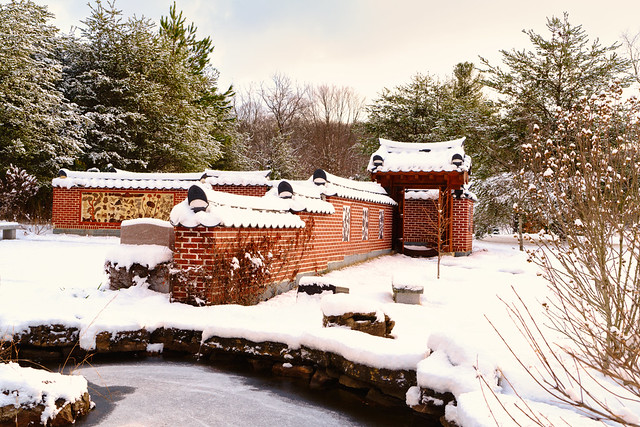 Snow Covered Korean Bell Garden