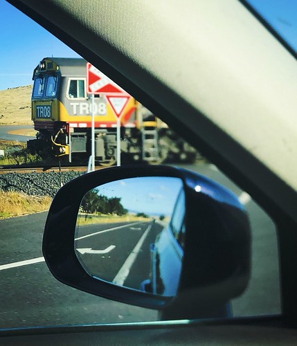 Rear view by Keith Midson, Roads cars and trains. Tasmania.
