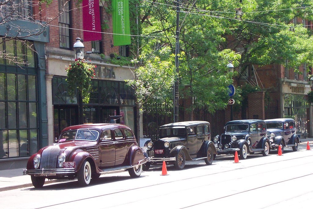 Toronto Ontario - Canada - Cars used for a Movie shoot - King Street East   - Capture in 2007