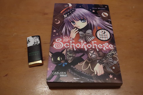 Hochwertige Schokolade zum Beginn der Lektüre des zweiten Bandes der Manga "Die Schokohexe"