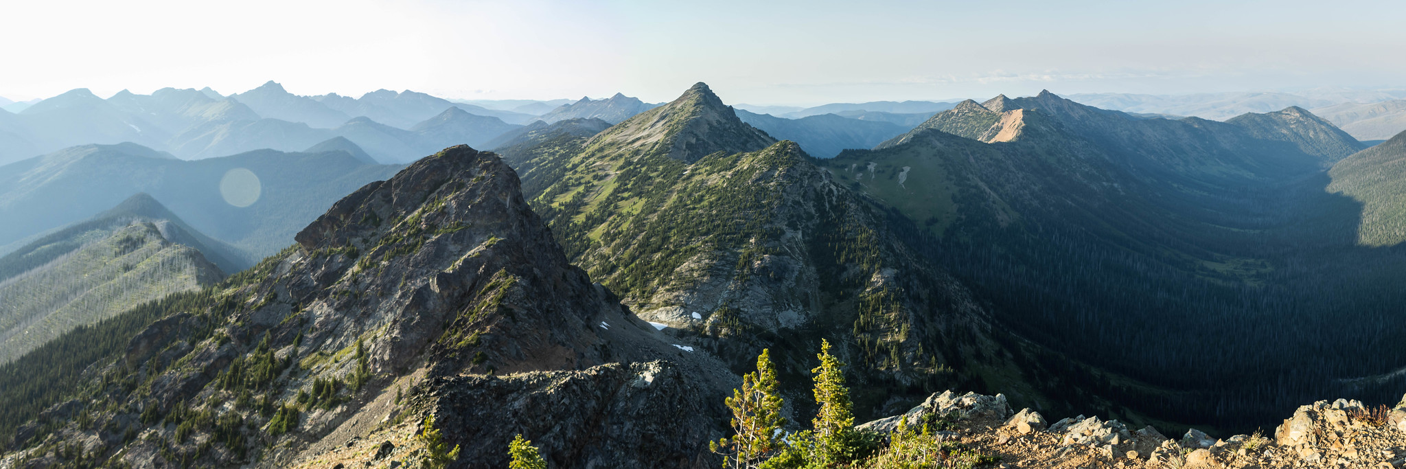 Northern panoramic view to Three Fools Peak and Soda Peak
