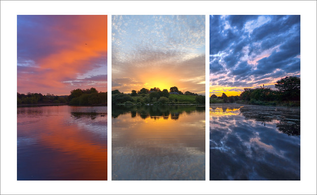 Crime Lake Sunrise Triptych