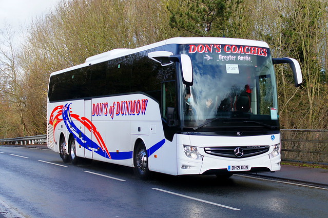 Rail Replacement: Dons of Dunmow Mercedes-Benz Tourismo DH21DON Church Road Stansted Mountfitchet 06/02/22