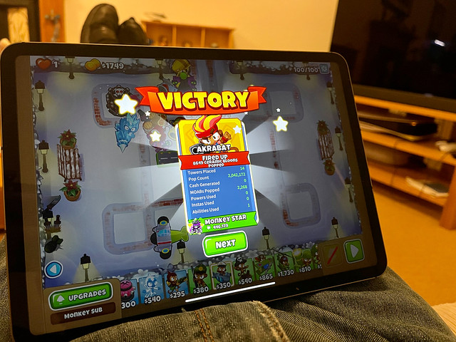I won at Bloons this evening!