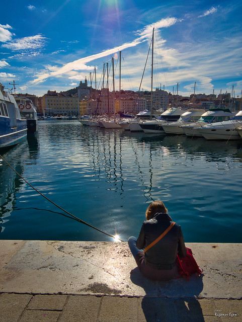 Pause am alten Hafen von Marseille