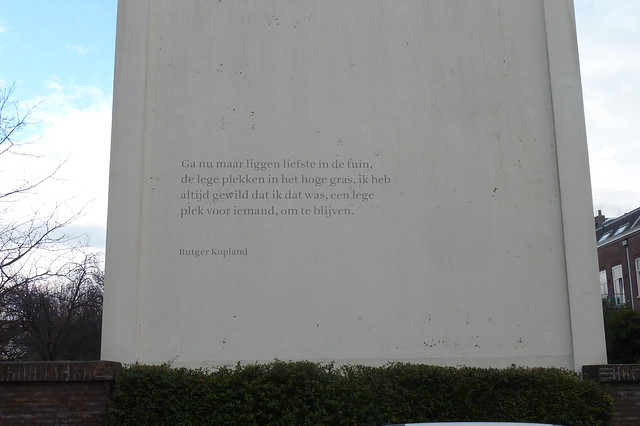 Den Haag, Street poem by Rutger Kopland