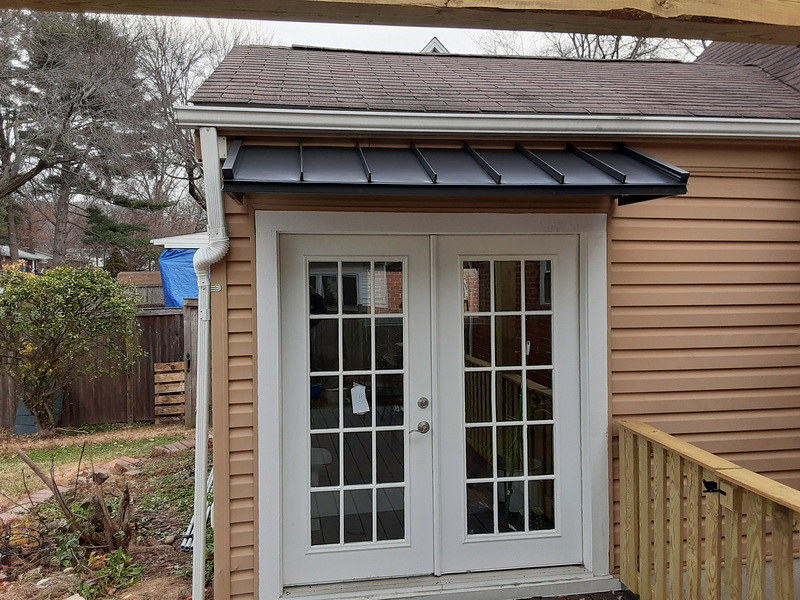 Standing Seam French Door Awnings-Hoffman Awning Baltimmore