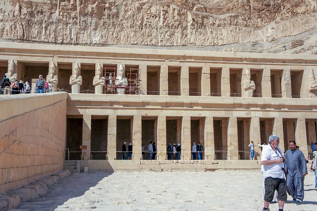 The middle porticoes and Upper terrace of Hatshepsut Mortuary Temple in Egypt's Luxor