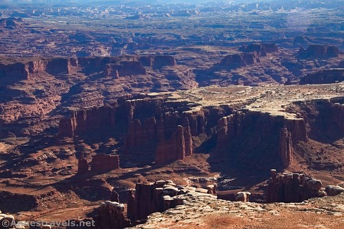Rock spires in Monument Basin from the White Rim Overlook, Island in the Sky District, Canyonlands National Park, Utah