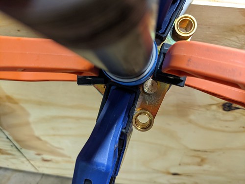 How I hold the brake caliper bracket in place while drilling