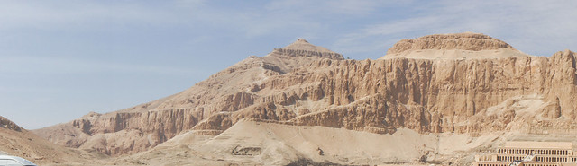 A partial panorama for the Deir El-Bahry in Luxor