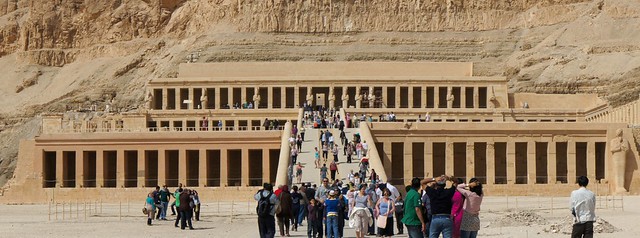 Ascending Hatshepsut Mortuary Temple in Luxor