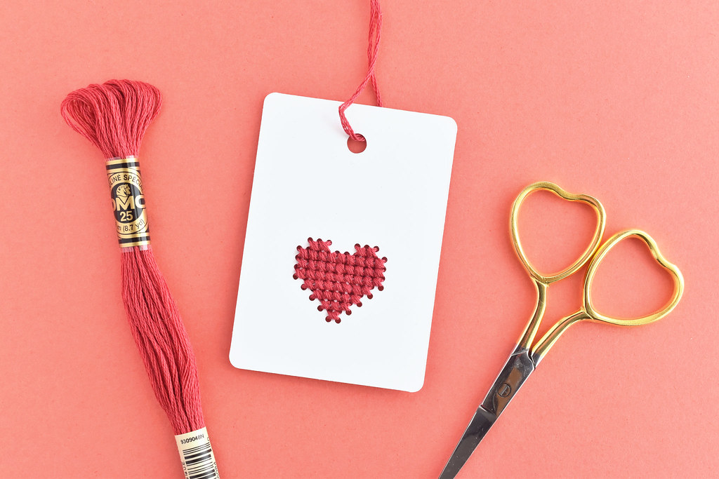 Wild Olive: project // cross stitch heart tag and bookmark (with SVGs!)