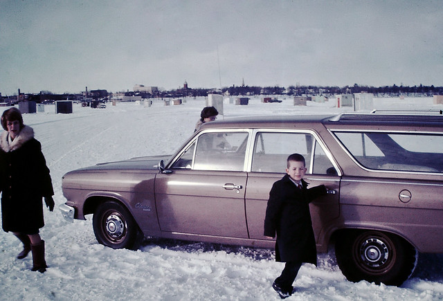 Found Photo - Station Wagon on Ice