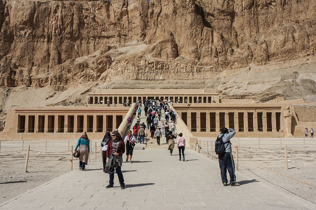 Ascending Hatshepsut Mortuary Temple in Luxor