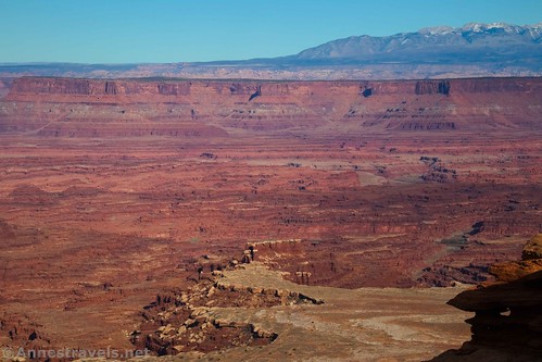 Views over the end of Gooseberry Canyon from the White Rim Overlook, Island in the Sky, Canyonlands National Park, Utah