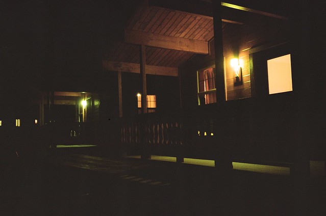 The cabins at night. Stub Stewart, 6 Feb 2022