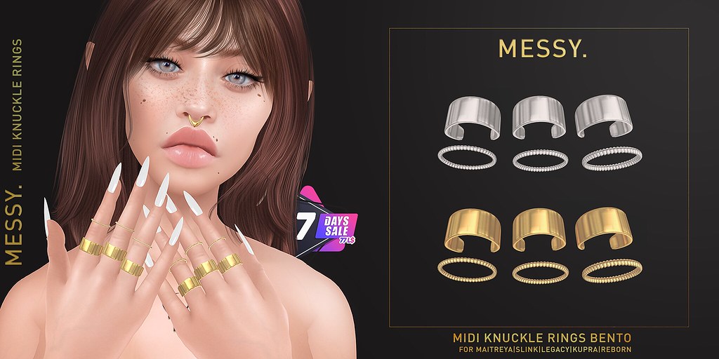 Messy Midi Knuckle Rings 7DaysSale