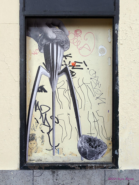 Arte Urbano. Obra de Abraham Calero. 2022/02 (Barrio de El Rastro, Madrid)