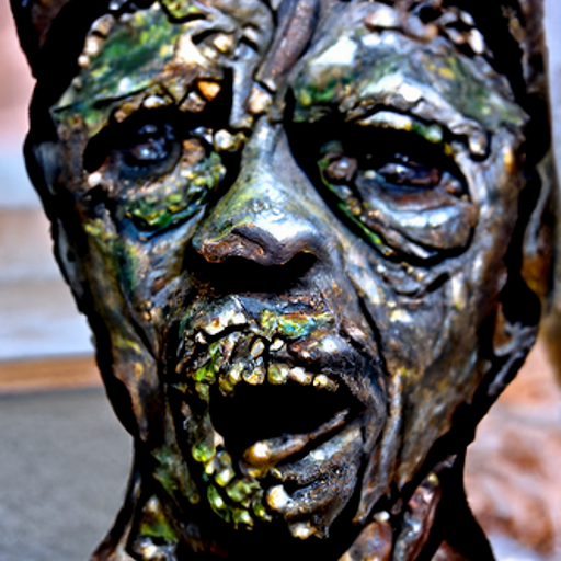 'a bronze sculpture of a zombie' Disco Diffusion v4.1