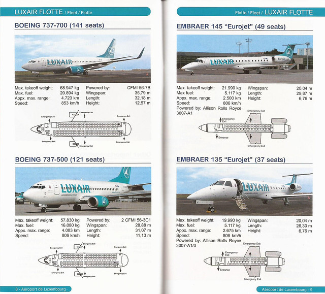 Luxair fleet & seating diagrams - 2006