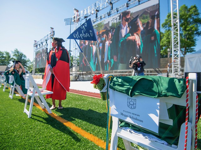 Chair decorated at WashU 2020 Commencement