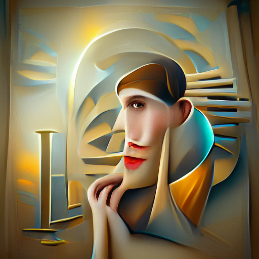 'an art deco painting of a human by Nicolas Lancret 8K 3D' Hypertron v2