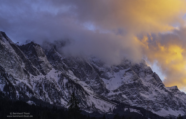 Cloudy sunset at Zugspitze