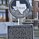 Lynn County Courthouse (Tahoka, Texas) Historical marker for the Lynn County Courthouse in Tahoka, Texas.  The plaque reads:

“In 1876 the Texas legislature created Lynn County, which organized in 1903 with Tahoka as county seat. A two-story frame structure on this site served as courthouse until citizens approved a bond election for the current building in Jul. 1915. Designed by William M. Rice and built by A.Z. Rogers, the three-story building with full basement housed courtrooms, office space and the county jail. Completed in Dec. 1916, the reinforced concrete building with red brick and cast stone veneer exhibits classical revival style in symmetrical facades repeated on opposite sides and with ionic columns.”