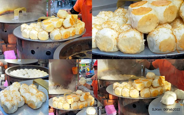 「士林夜市大上海生煎包」(Shanghai style fried buns), Taipei, Taiwan, SJKen, Feb 7, 2022.
