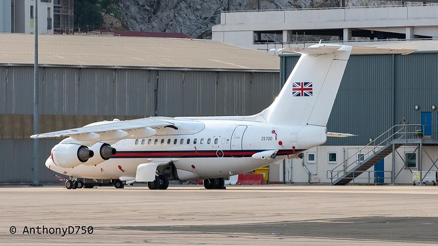 RAF BAe 146 CC.2 on the south dispersal at RAF Gibraltar