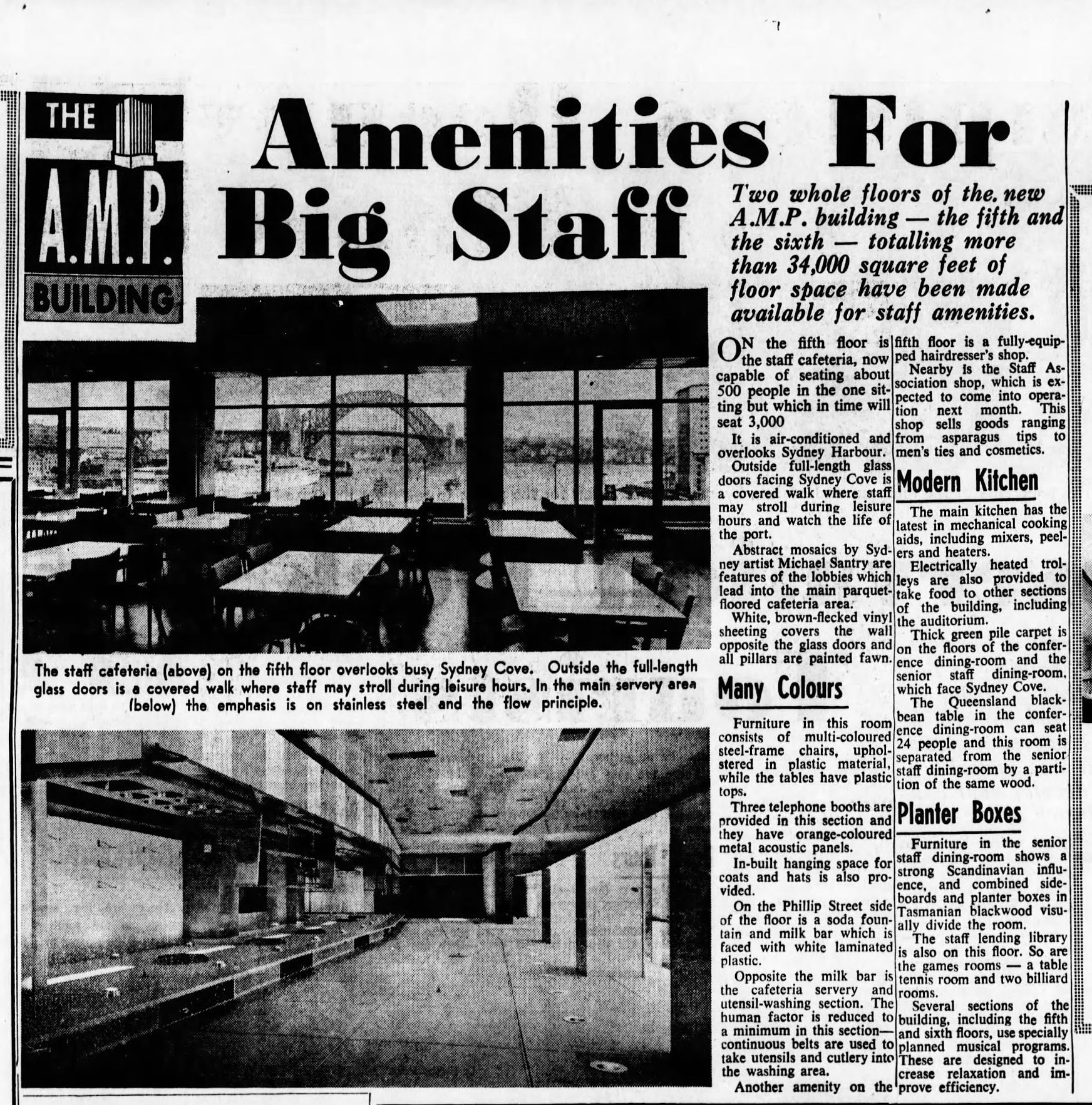 AMP Building Opening Supplement February 26 1962 SMH 9 - Cafeteria Feature