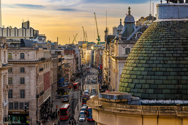 Piccadilly from the Sunlit Rooftops in London