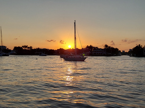 ft fort lauderdale sunset evening goldenhour sailboat florida intracoastal waterway