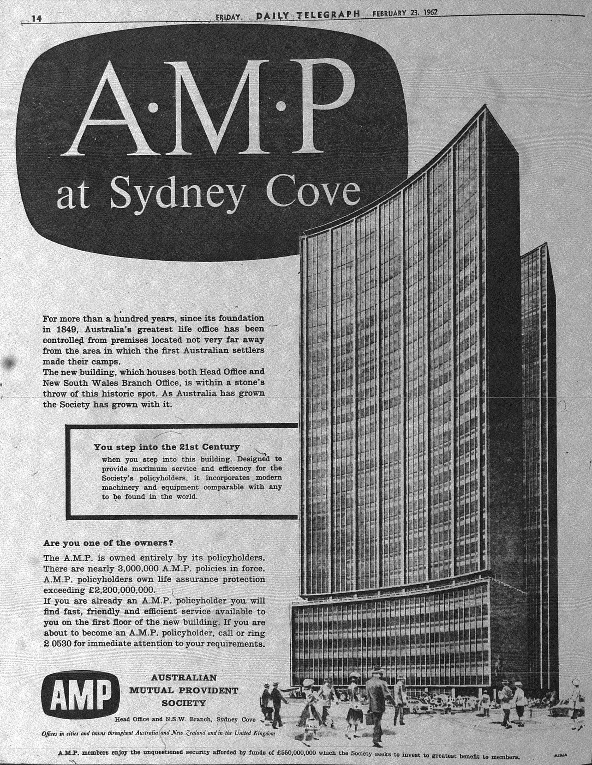 AMP Building Ad February 23 1962 daily telegraph 14
