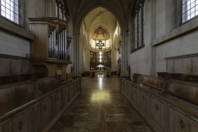 Douai Abbey,, view towards entrance
