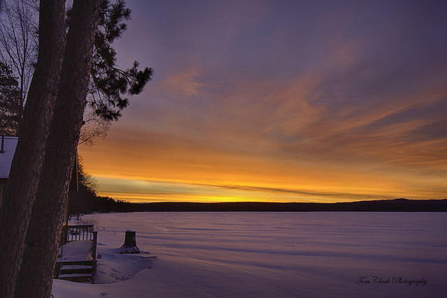 Sunrise on Au Train Lake in Munising Michigan 2-5-2022