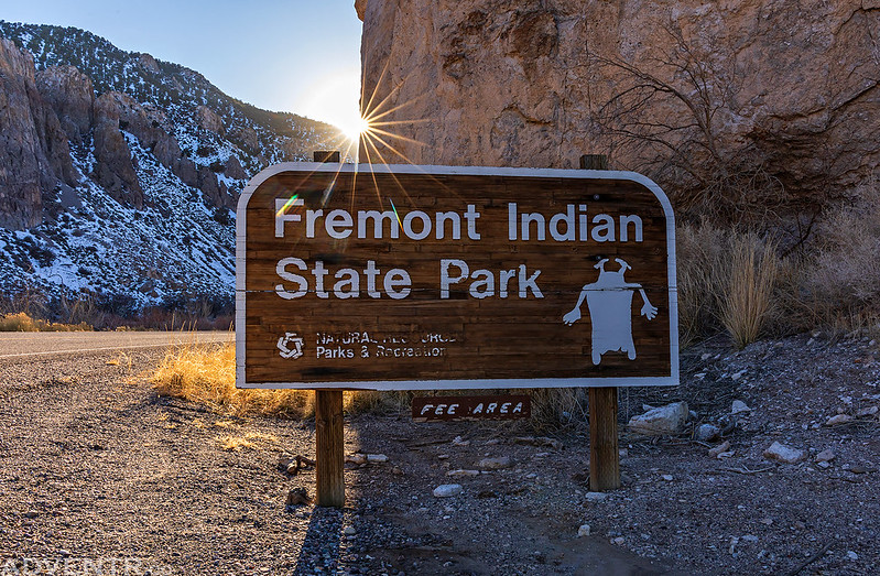 Fremont Indian State Park Sign Sunstar