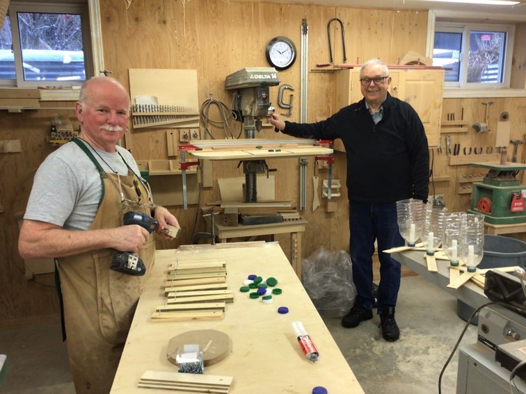 Kevin Kale (left) and Paul Hagerty have been keeping busy manufacturing lanterns for the upcoming Candlelit Walk in support of Huron Hospice. (Submitted photo) 